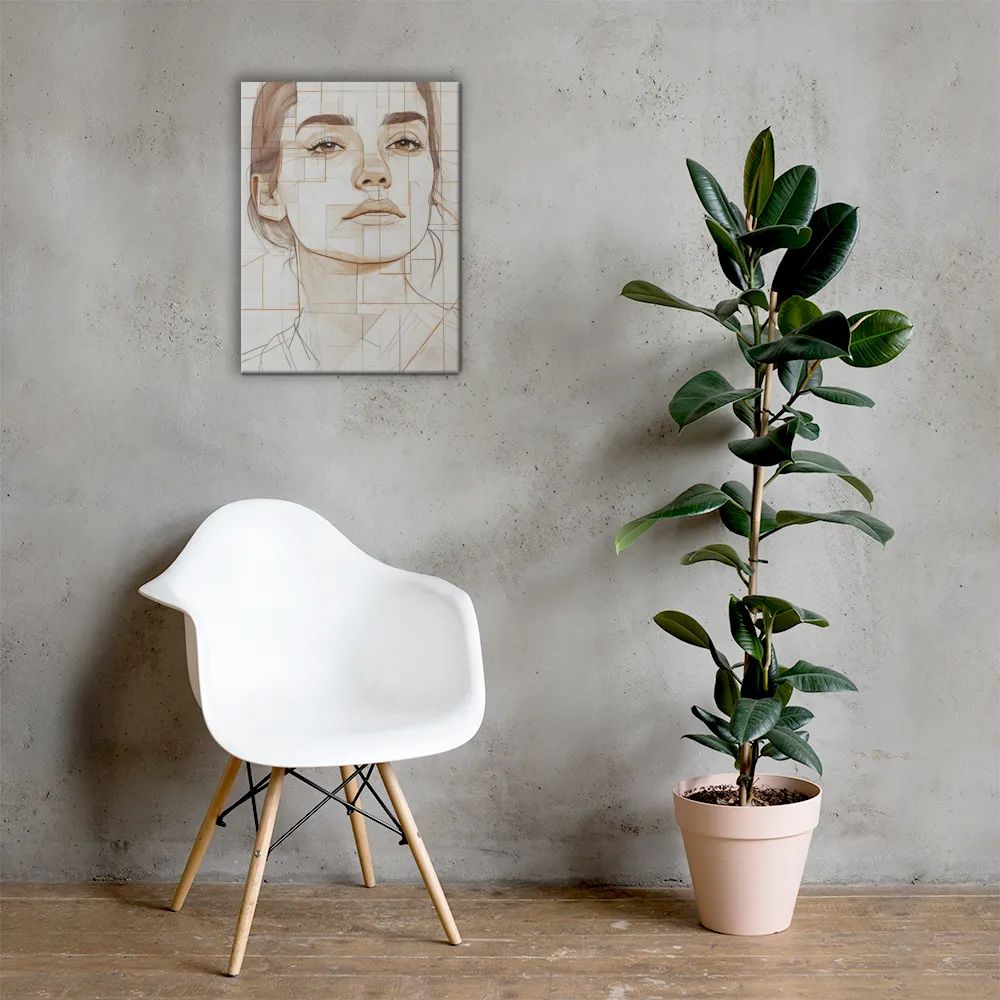 Geometric Serenity: A Minimalist Portrait