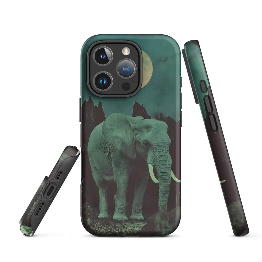 Ethereal Presence: Elephant Under a Full Moon