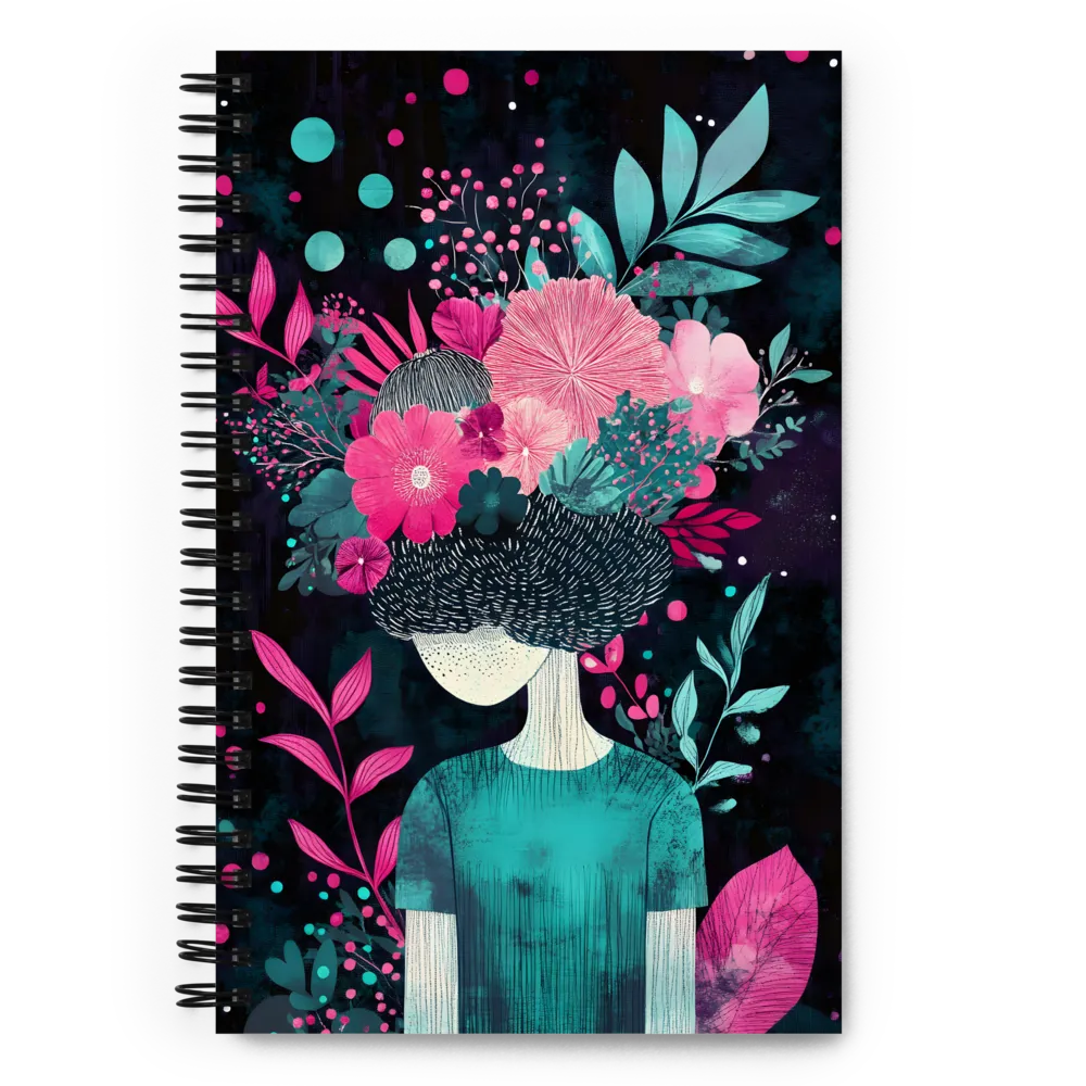 Floral Harmony: A Portrait of Serenity | Spiral Notebook