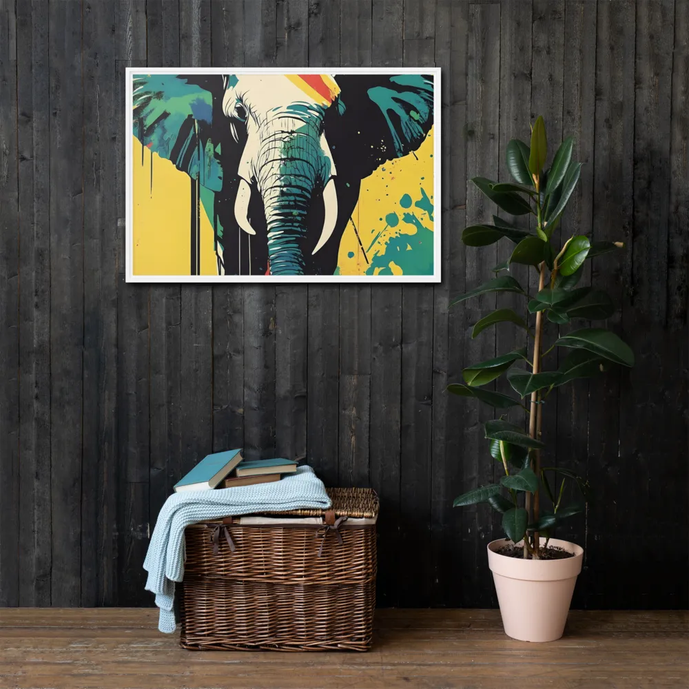 Elegance of the Wild: A Colorful Harmony | Canvas with White Frame | 24″×36″