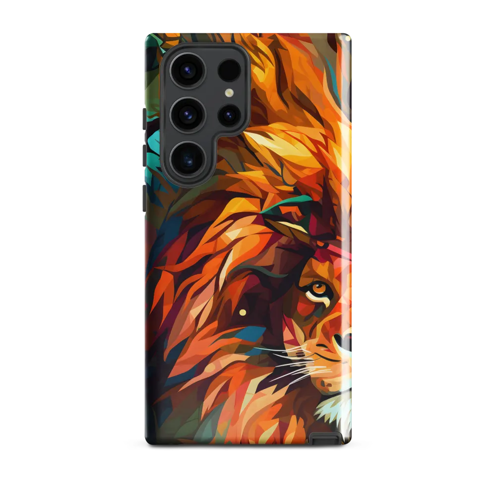 Majestic Gaze: The Polygonal Lion