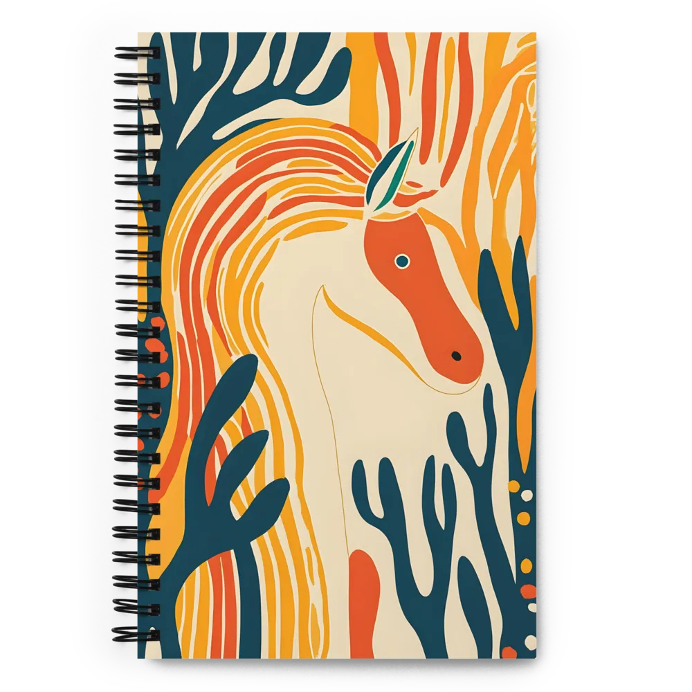 Whimsical Unicorn in a Lush Landscape | Spiral Notebook