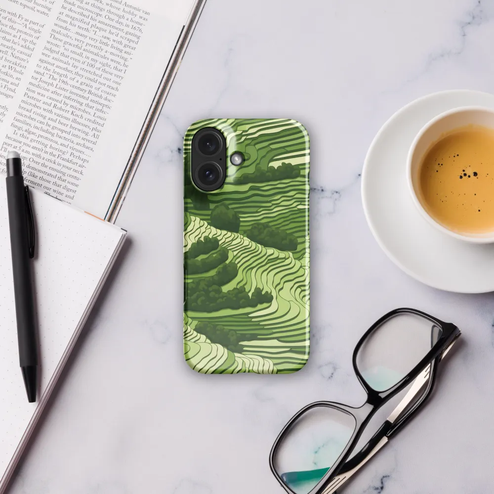 Waves of Green: An Abstract Landscape | Phone Case |  16 | Snap Case | Glossy