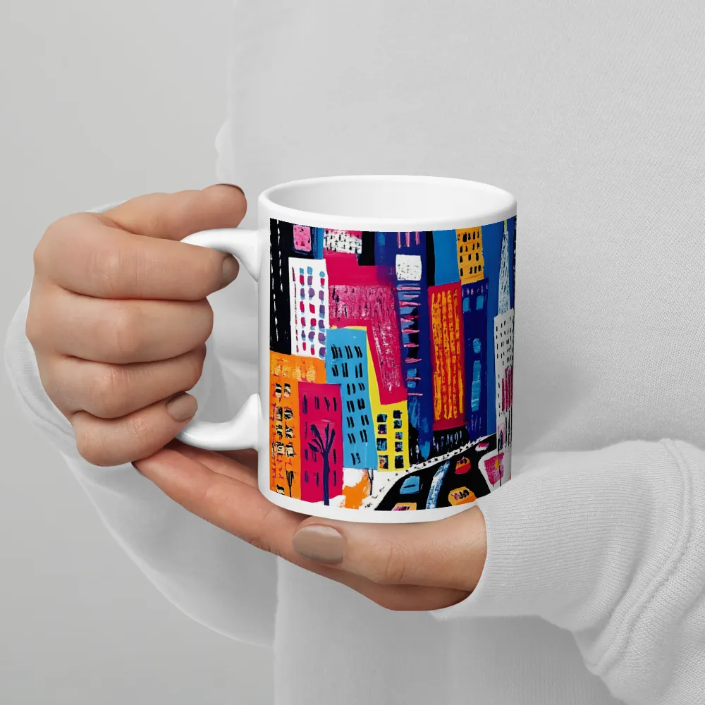 City Dreams in Vibrant Hues | Mug with White inside | 11 oz