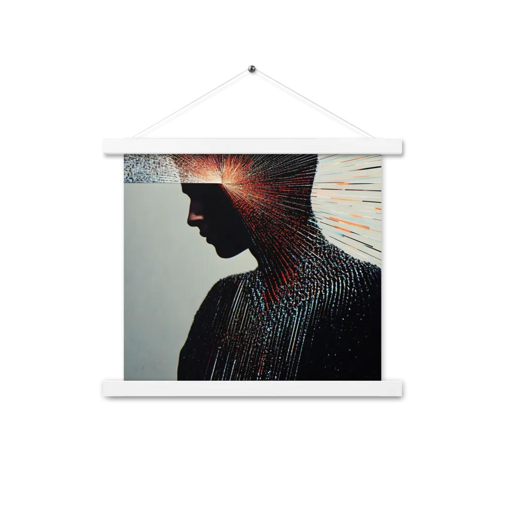 Radiant Reflection: An Abstract Journey of Thought | Poster With White Wood Hanger | 14″×14″