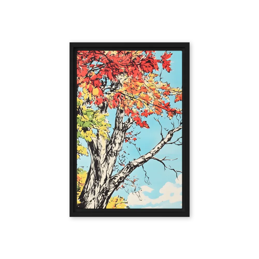 Autumn's Embrace | Canvas with Black Frame | 12″×18″