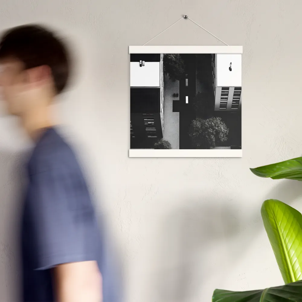 Urban Serenity from Above | Poster With White Wood Hanger | 12″×12″
