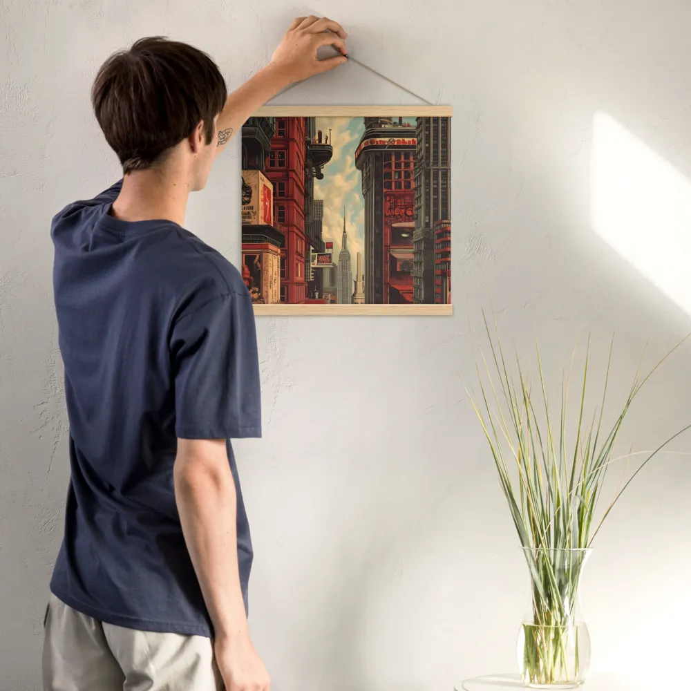 A Glimpse of Tomorrow: Urban Ambition | Poster With Oak Wood Hanger | 16″×16″