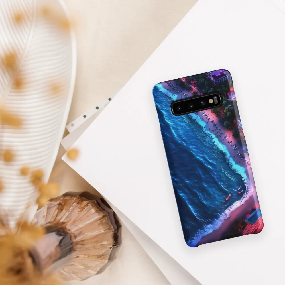 Twilight Reflections: A Serene Beach Aerial | Phone Case |  S10 | Snap Case | Matte