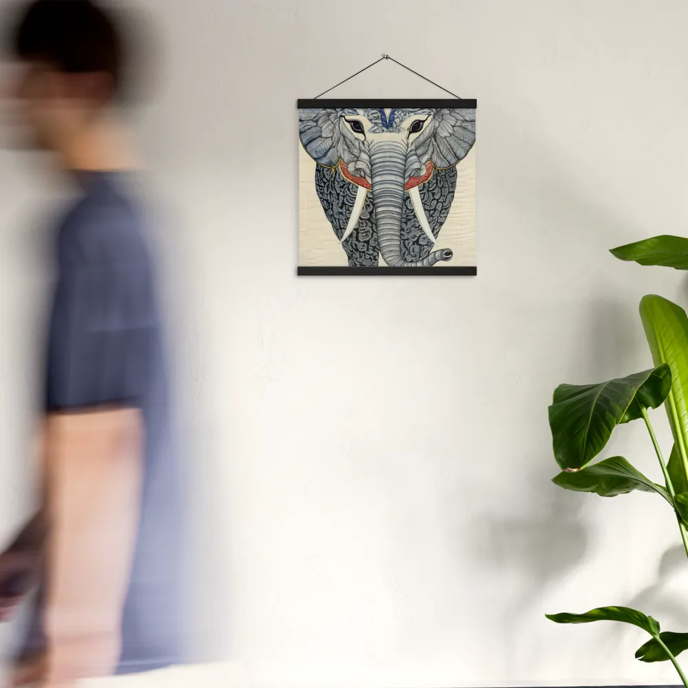 Majesty of the Elephant | Poster With Black Wood Hanger | 16″×16″