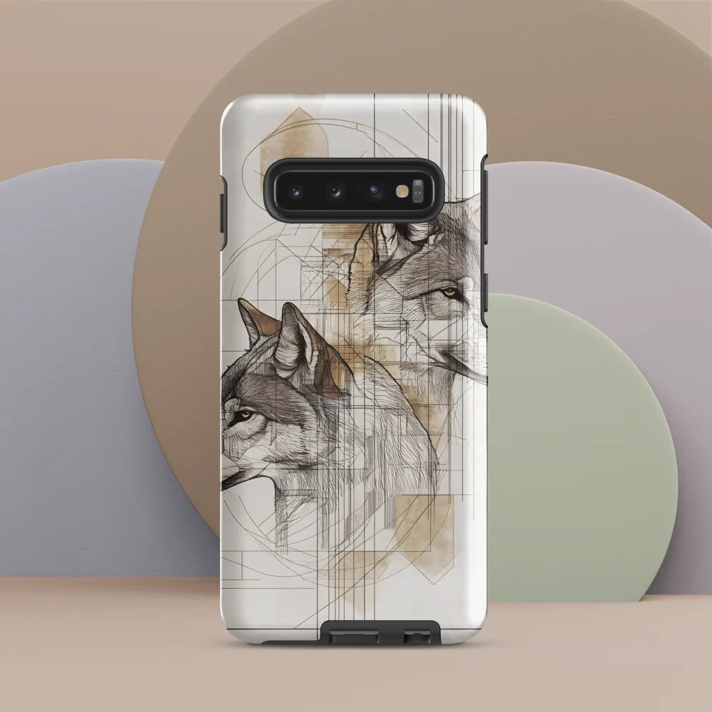 Geometric Harmony: The Essence of Wolves | Phone Case |  S10 | Tough Case | Glossy