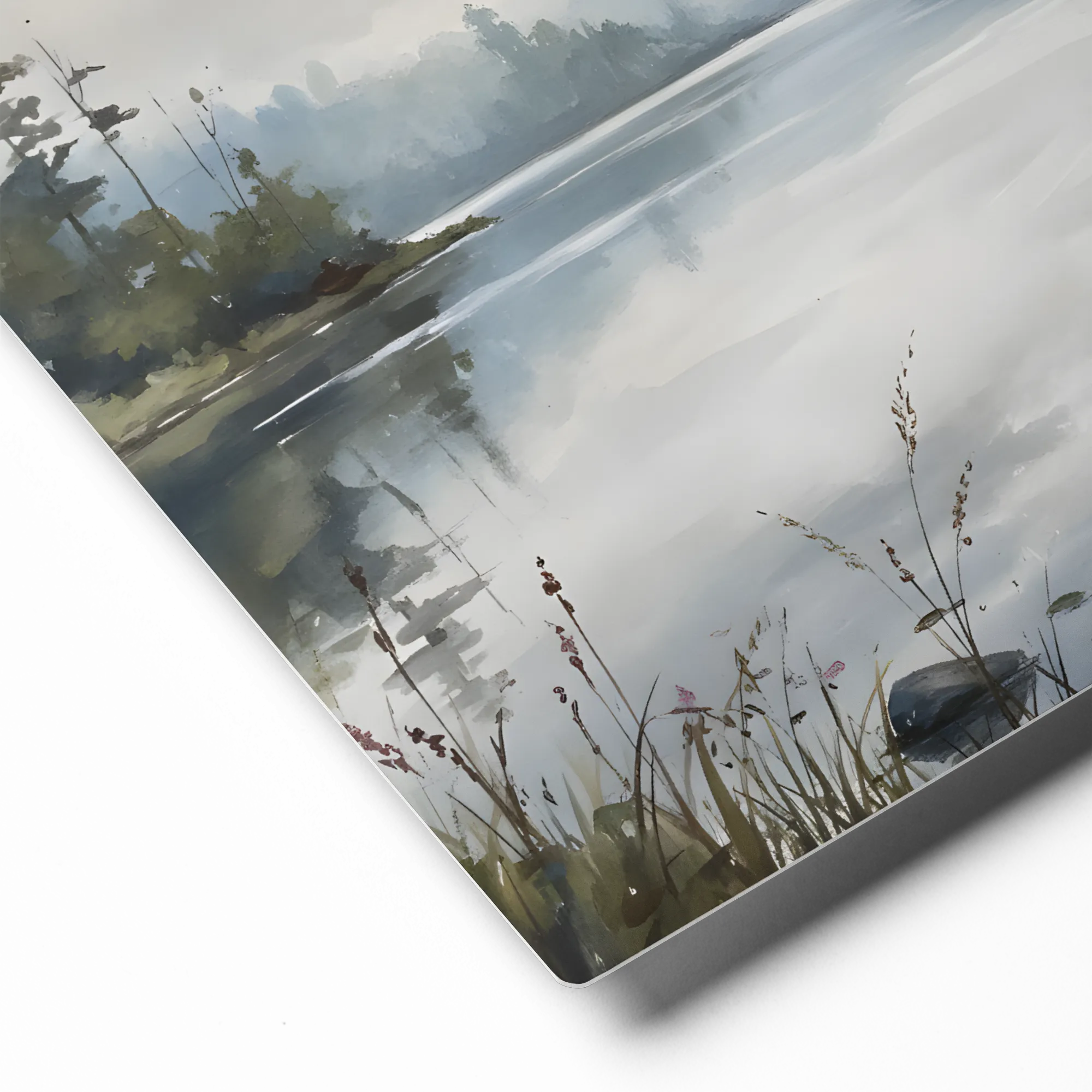 Tranquil Forest Lake 
 Metal Print | 8″x 10″