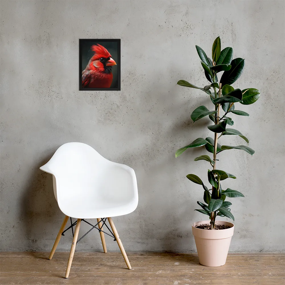 The Bold Cardinal | Poster with Black Frame | 11″×14″