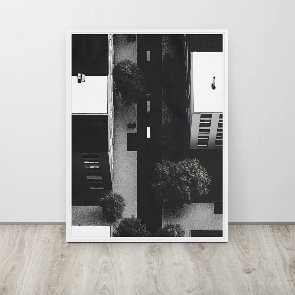 Urban Serenity from Above | Canvas with White Frame | 24″×32″