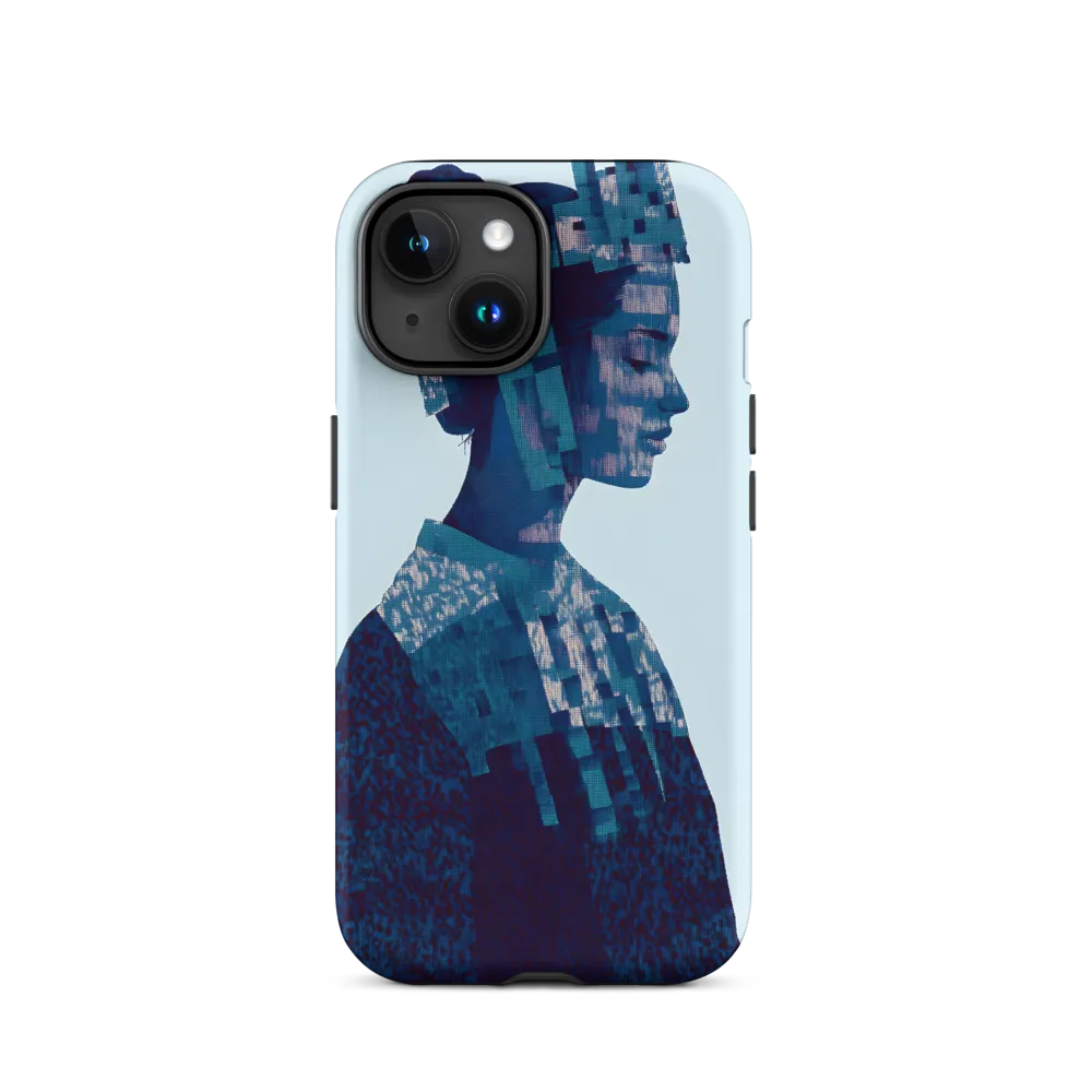 Digital Portrait in Abstract Blue