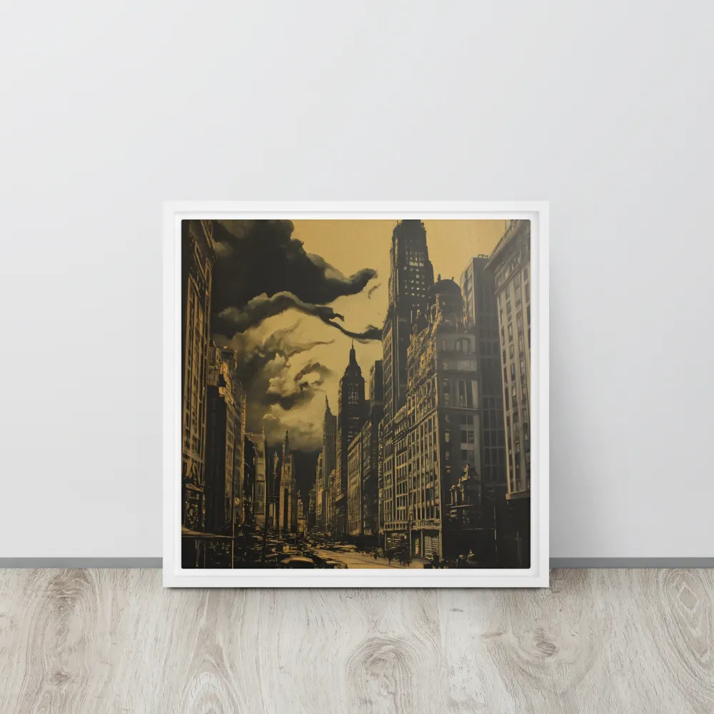 Echoes of a Forgotten Skyline | Canvas with White Frame | 16″×16″