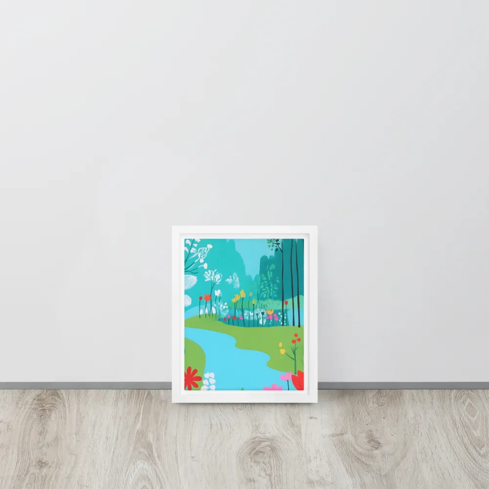 Whispers of Spring: A Colorful Retreat | Canvas with White Frame | 8″×10″