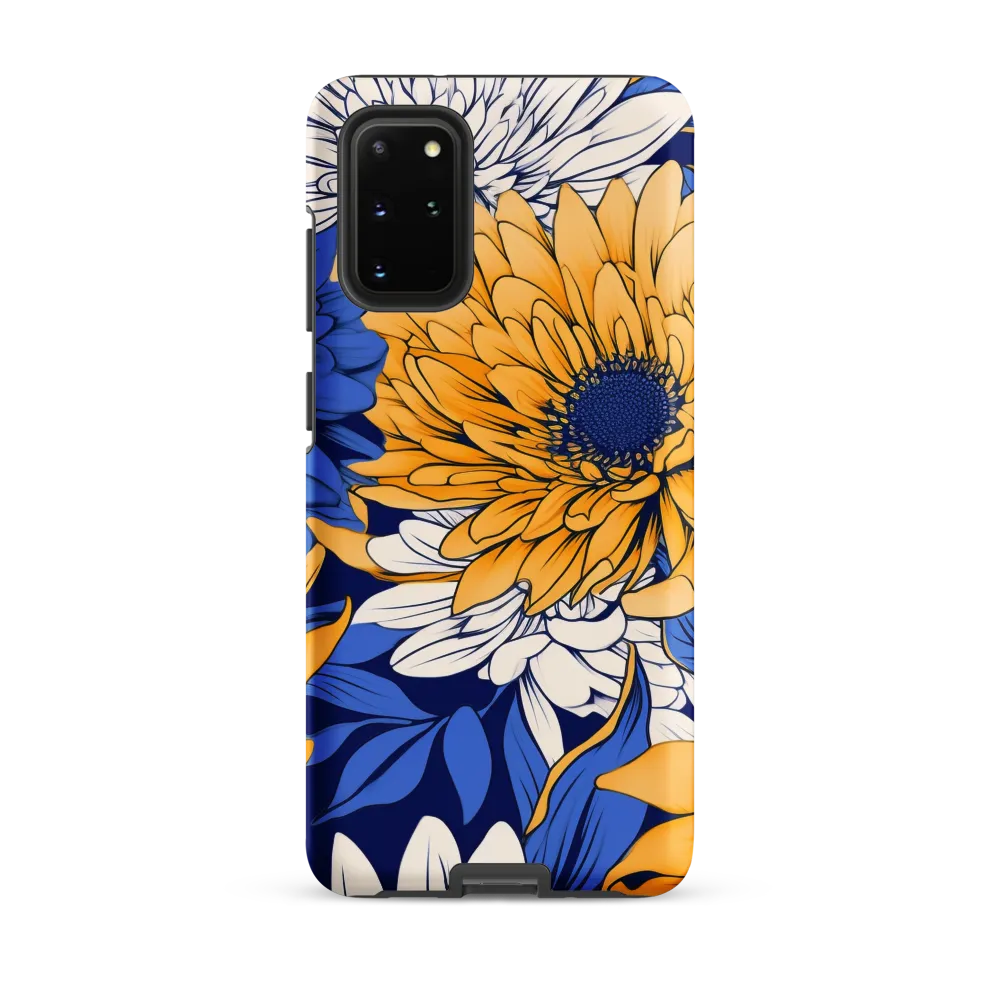 Floral Harmony in Blue and Yellow | Phone Case |  S20 Plus | Tough Case | Matte