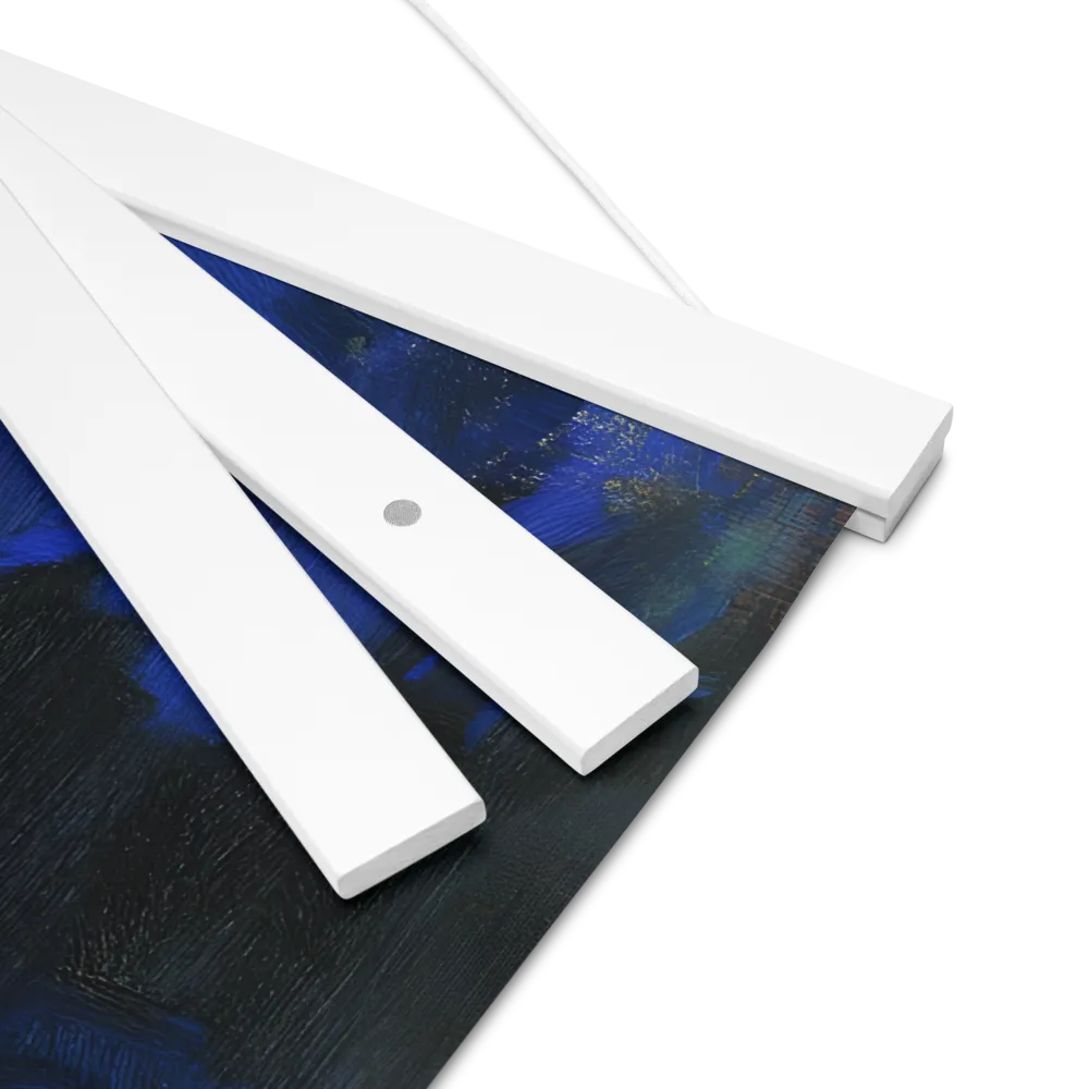 Contemplation Under the Night Sky | Poster With White Wood Hanger | 16″×16″