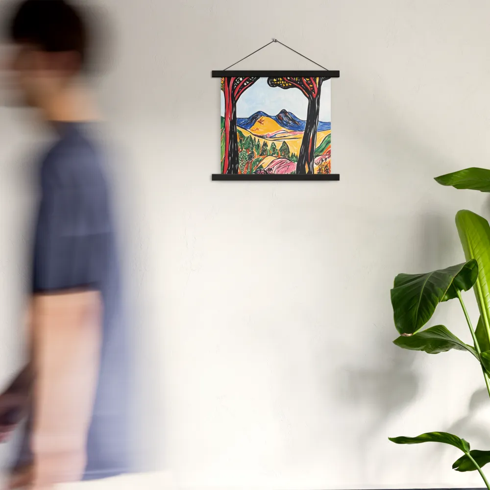 Vibrant Nature's Embrace | Poster With Black Wood Hanger | 14″×14″