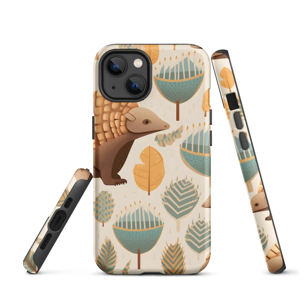 Pangolins in a Whimsical Habitat | Phone Case |  13 | Tough Case | Matte