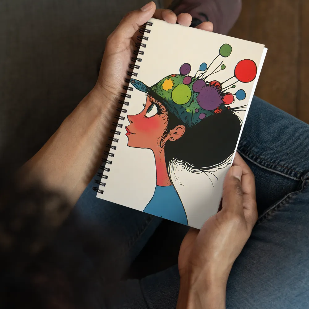 Playful Colors: The Party Hat Girl | Spiral Notebook