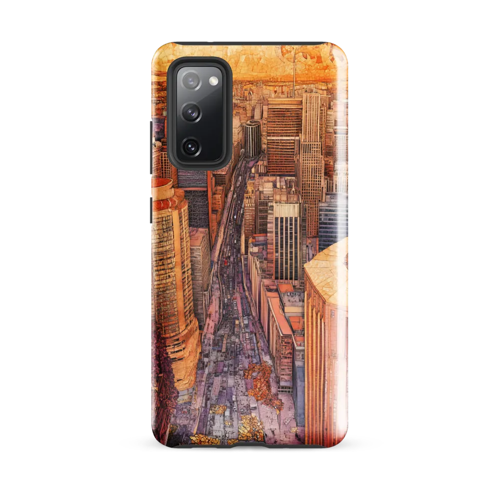Mosaic Cityscape at Dusk