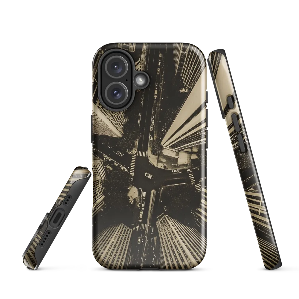 Urban Symphony: Aerial Perspective of City Life | Phone Case |  16 | Tough Case | Glossy