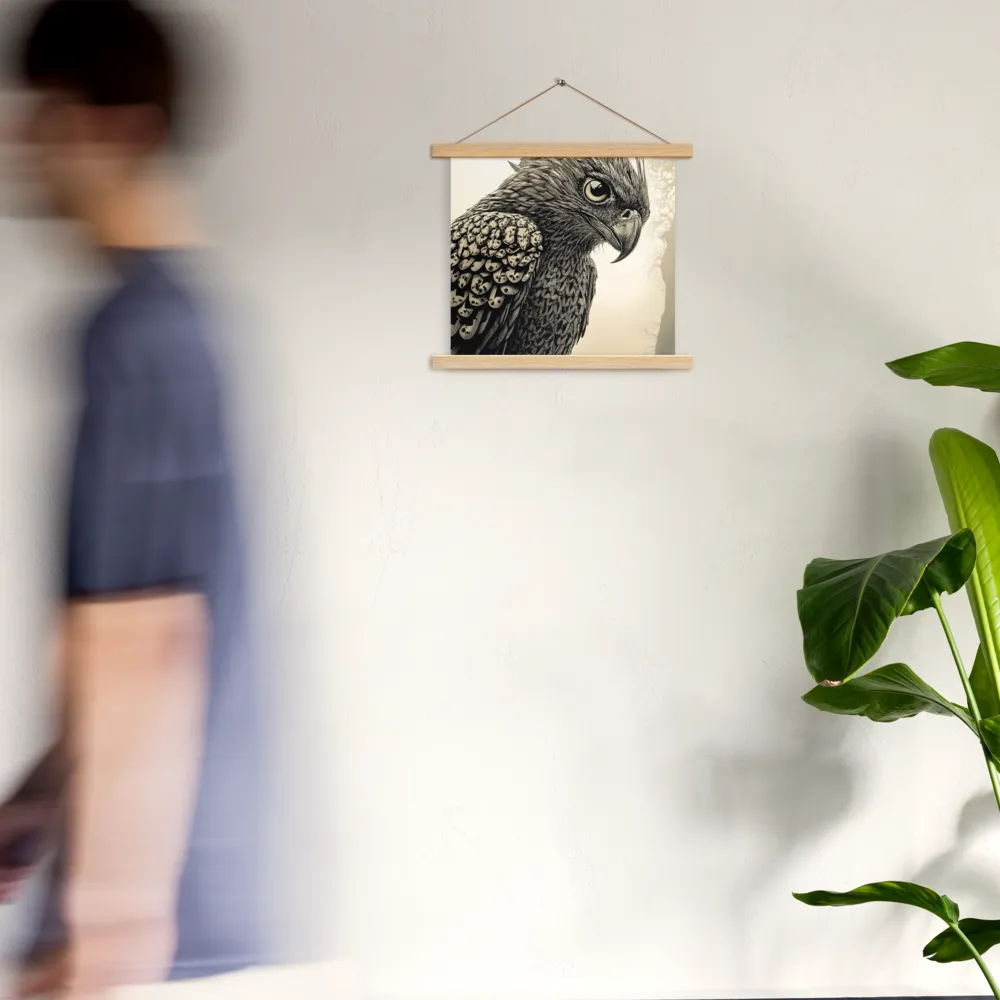Majestic Owl in Detail | Poster With Oak Wood Hanger | 14″×14″