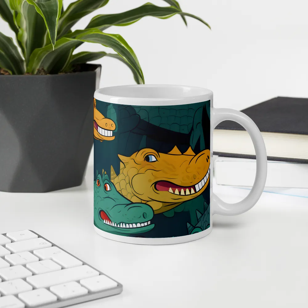 Cheerful Crocodilian Parade | Mugs | Multiple Sizes & Colors