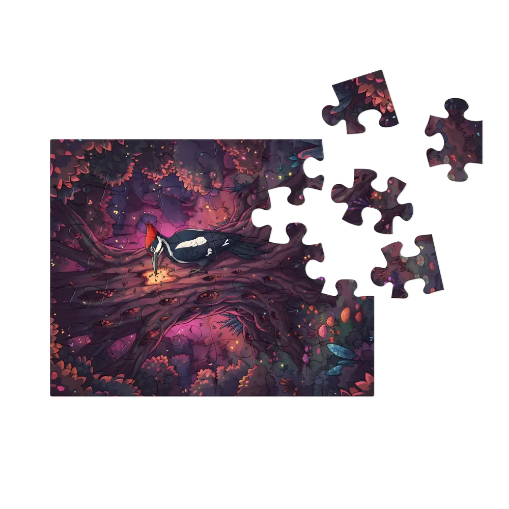 Enchanted Woodpecker 
 Jigsaw Puzzle in Tin Box