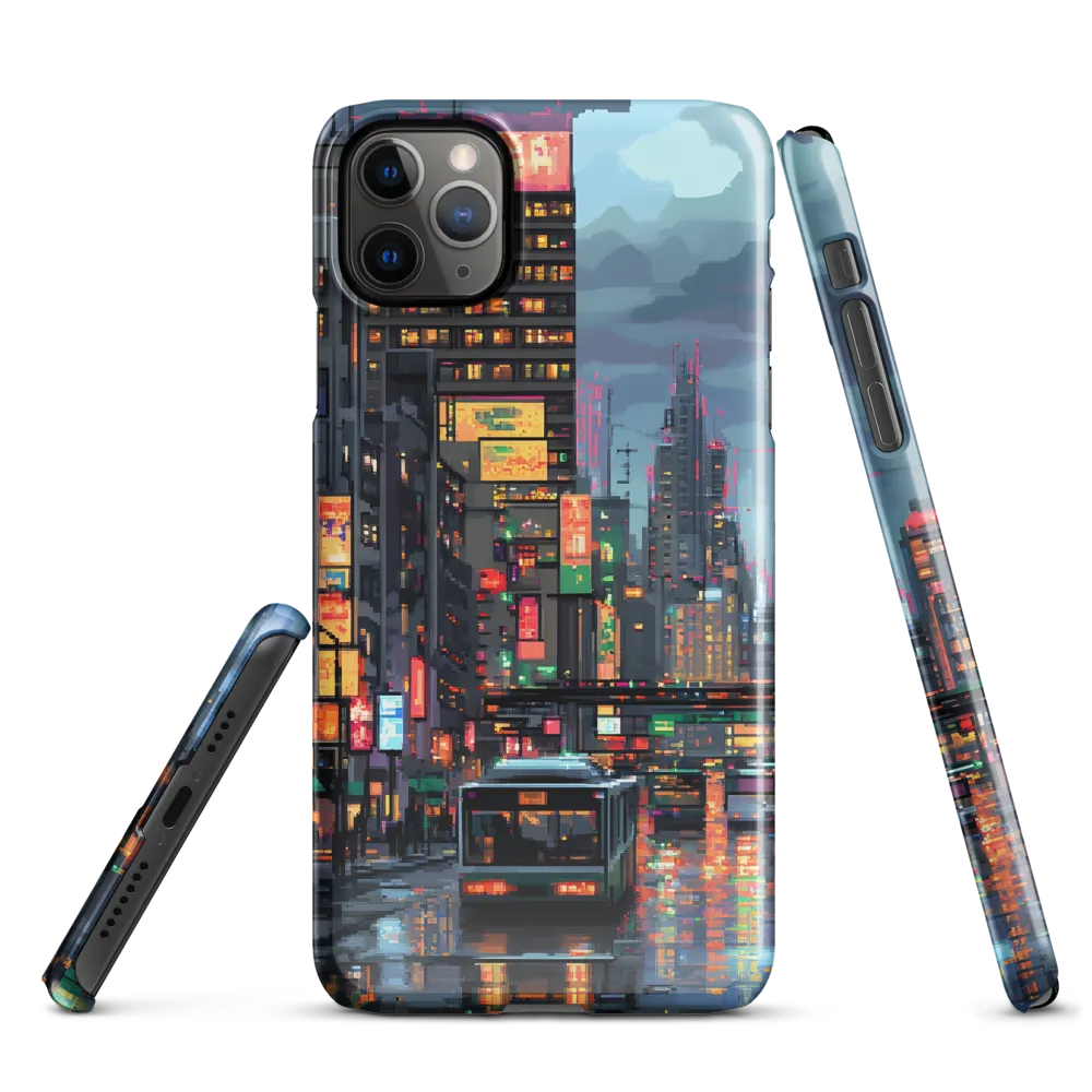 Neon Dreams: A Pixelated Urban Night | Phone Case |  11 Pro Max | Snap Case | Glossy