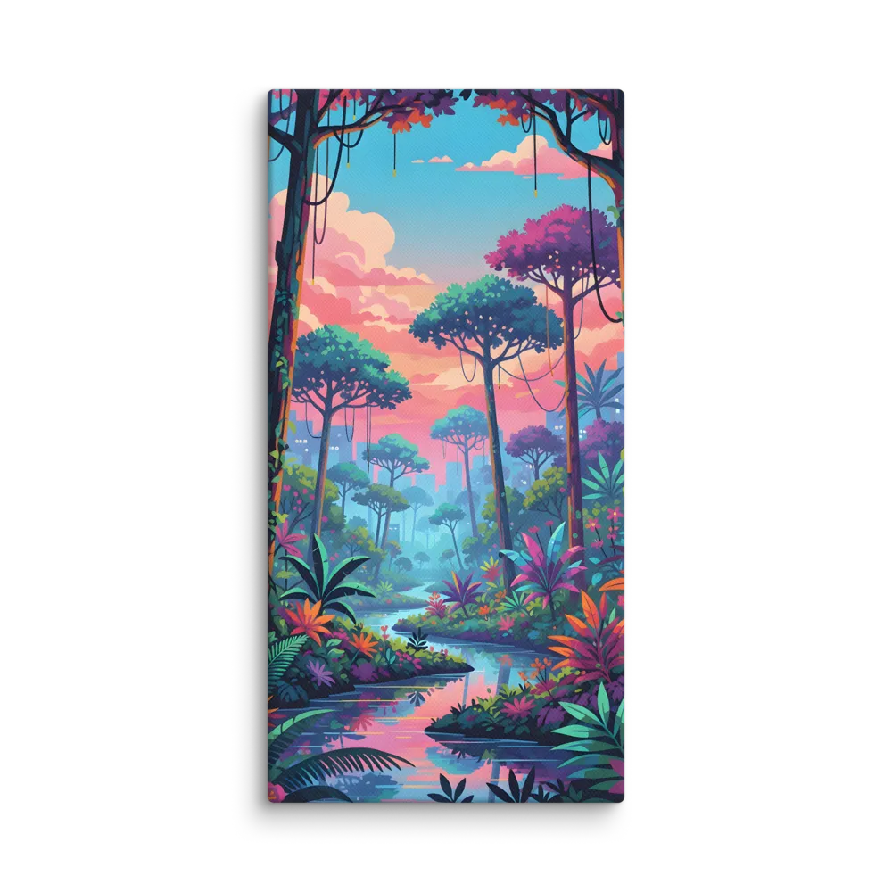 Vibrant River Journey 
 Canvas | 12″x 24″