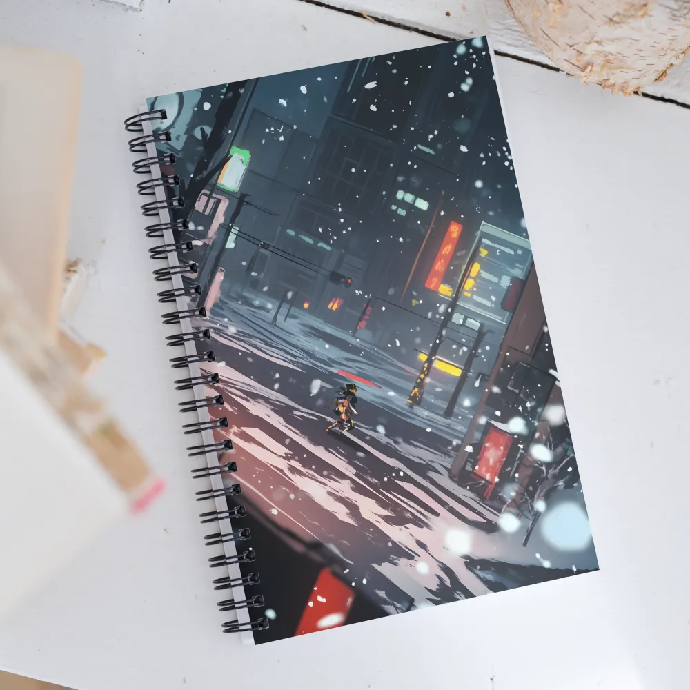 Solitude in the Neon Snow | Spiral Notebook