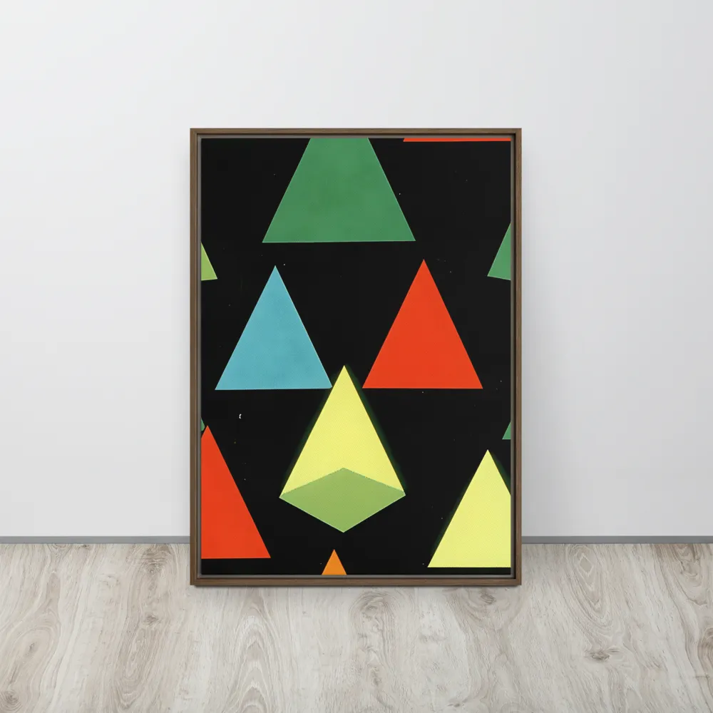 Geometric Harmony in Color | Canvas with Brown Frame | 20″×28″
