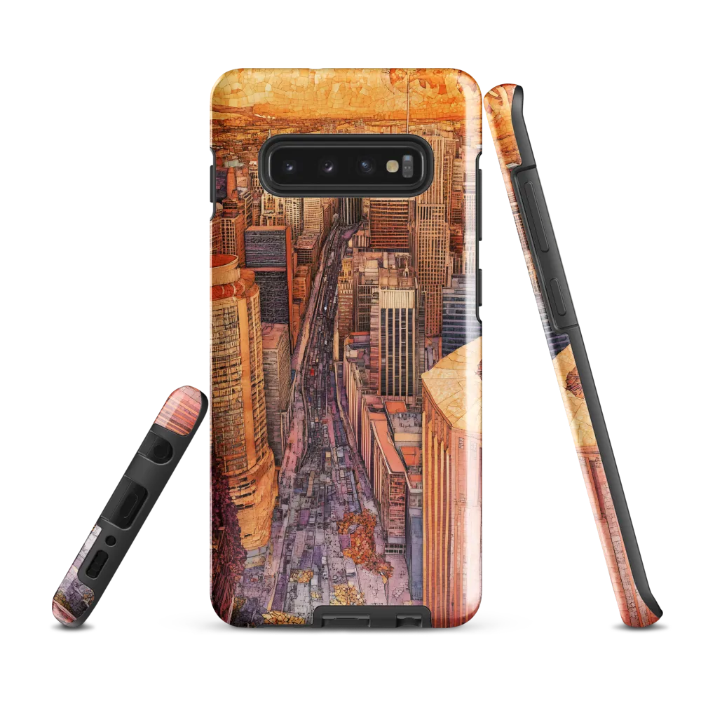 Mosaic Cityscape at Dusk | Phone Case |  S10 Plus | Tough Case | Glossy