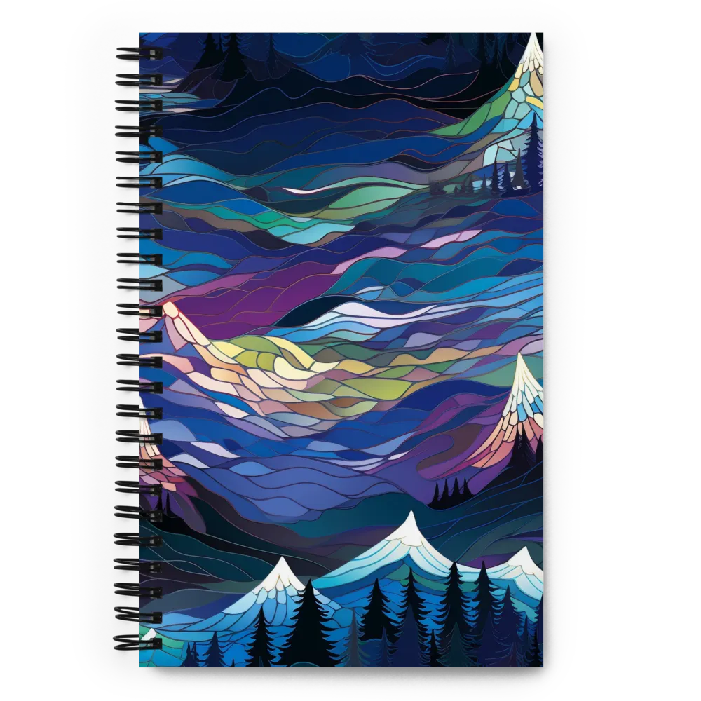 Twilight Peaks: An Abstract Mountain Landscape | Spiral Notebook