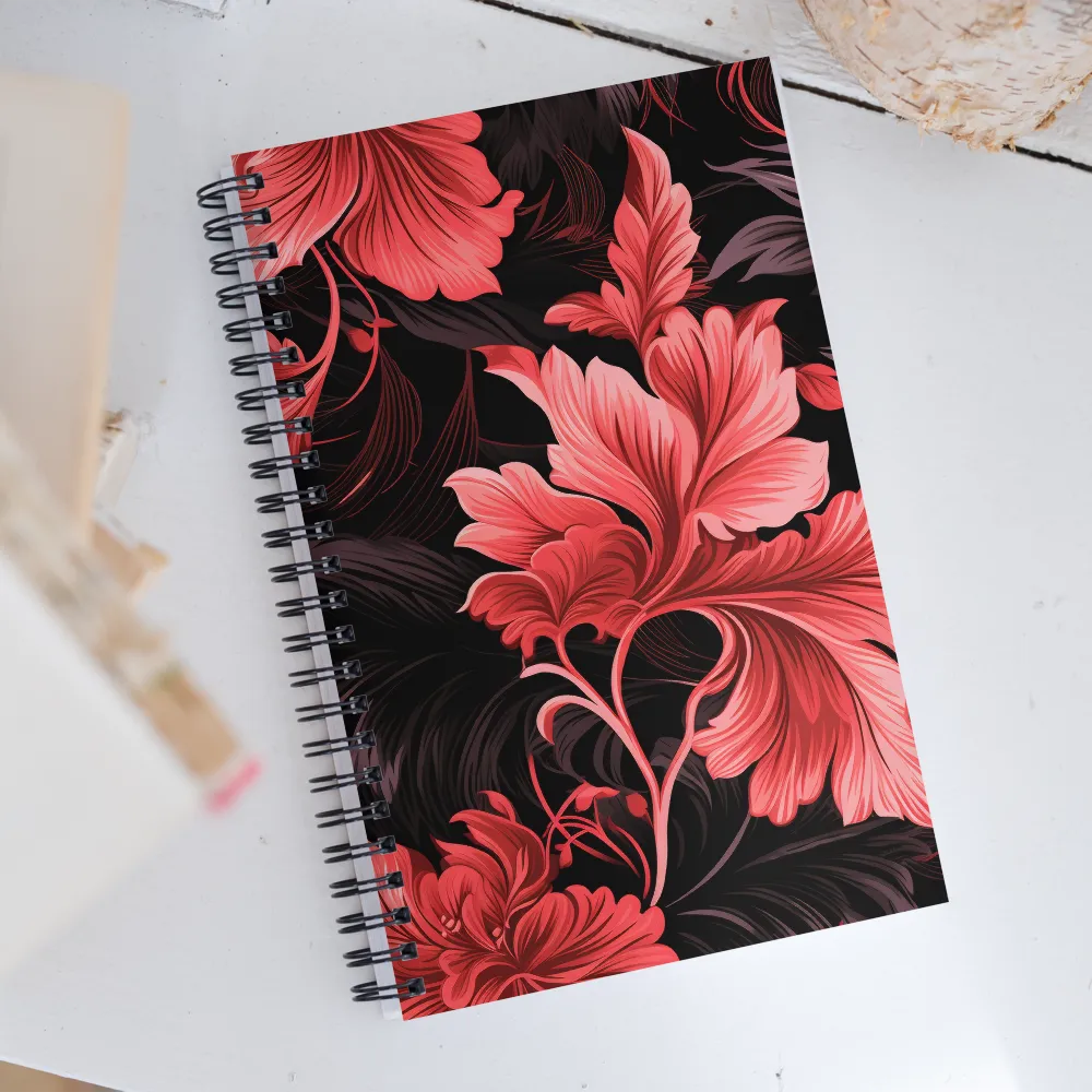 Tropical Elegance in Red | Spiral Notebook