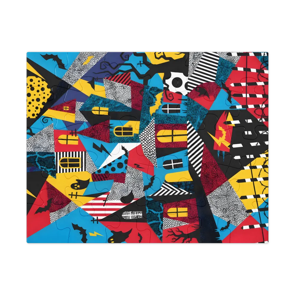 Haunted Village Collage 
 Jigsaw Puzzle in Tin Box