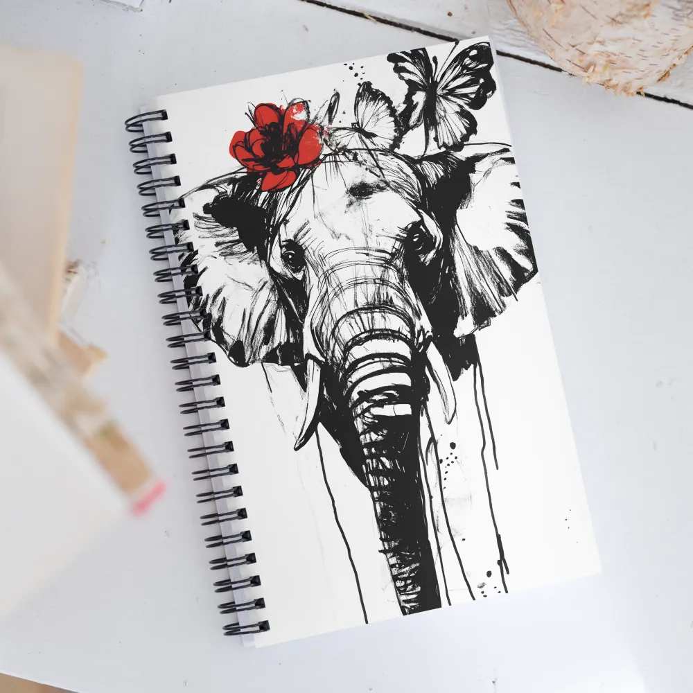 Whimsical Elegance: The Elephant's Adornments | Spiral Notebook