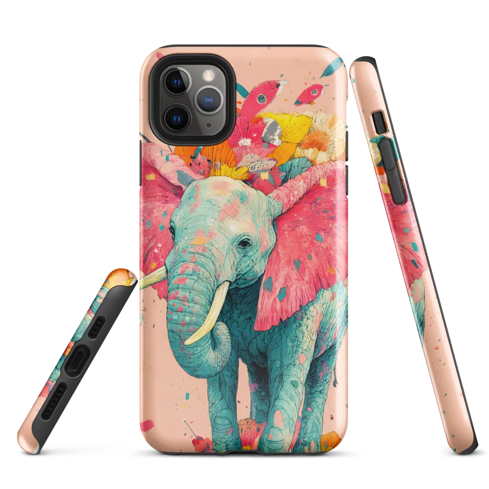 Whimsical Elegance: The Floral Elephant | Phone Case |  11 Pro Max | Tough Case | Glossy