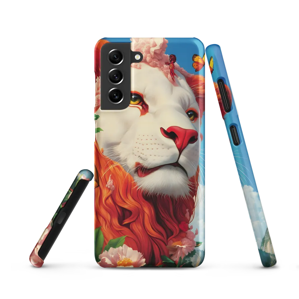 Majestic Lion Amidst Floral Splendor