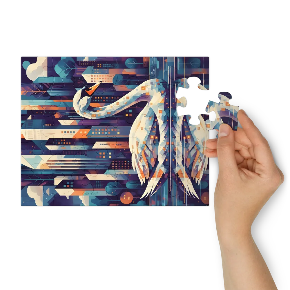 Urban Swan 
 Jigsaw Puzzle in Tin Box