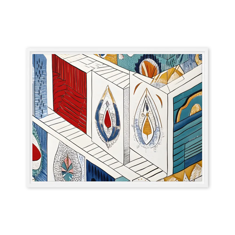 Symphony of Geometric Harmony | Canvas with White Frame | 18″×24″
