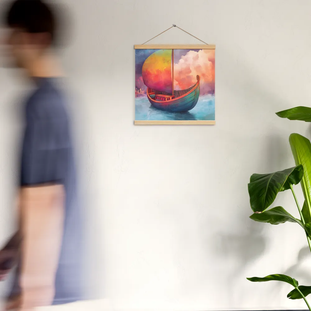 Dream Voyager | Poster With Oak Wood Hanger | 16″×16″