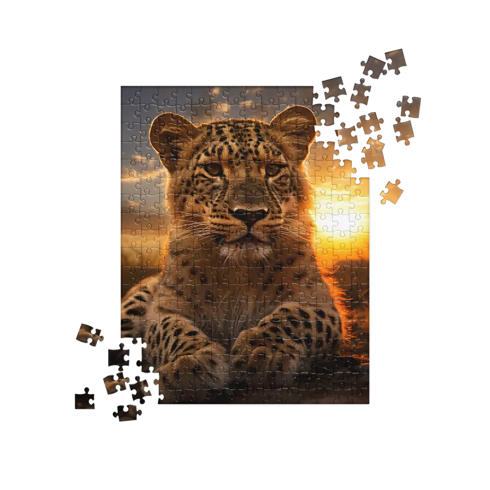 Regal Presence: The Leopard at Sunset | Jigsaw Puzzle | 252/520 pieces