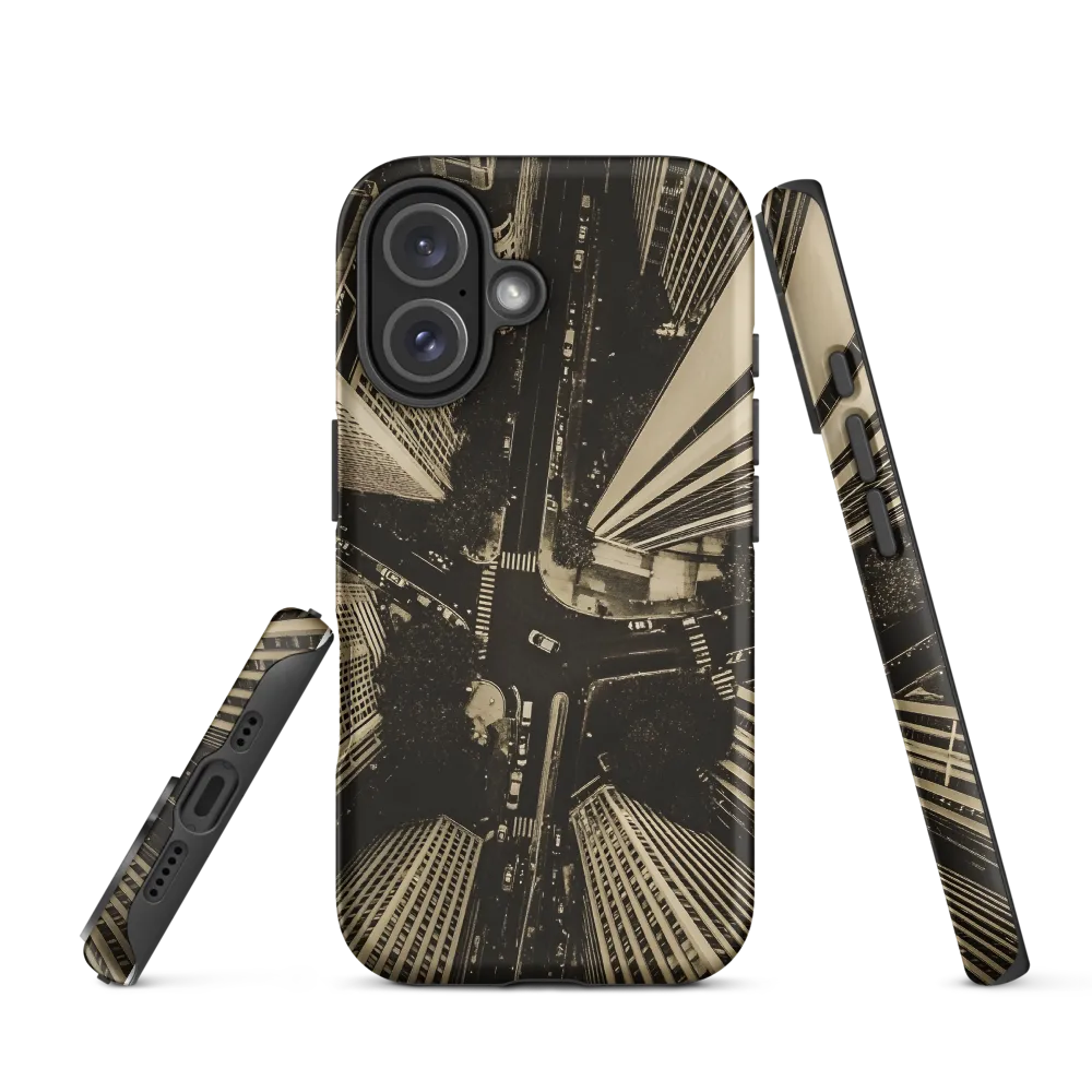 Urban Symphony: Aerial Perspective of City Life | Phone Case |  16 | Tough Case | Matte