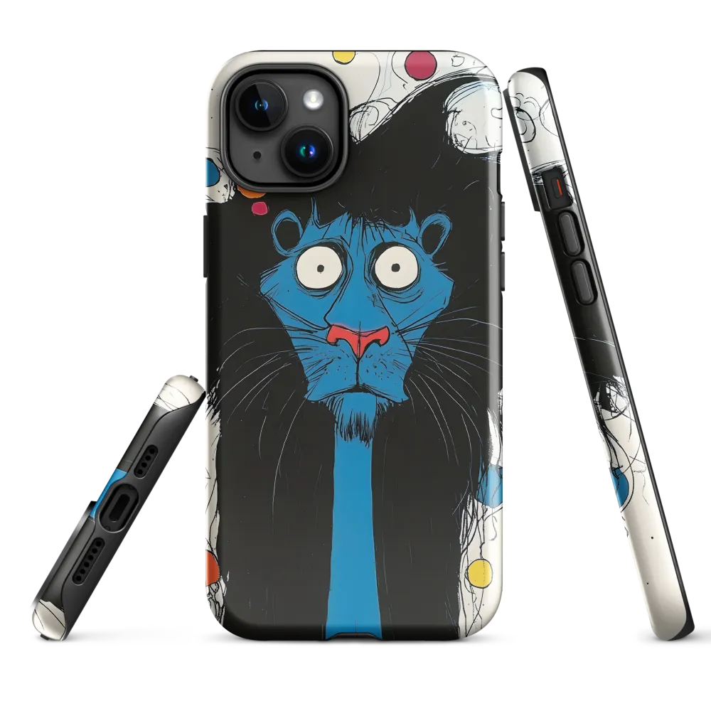 Whimsical Blue Lion