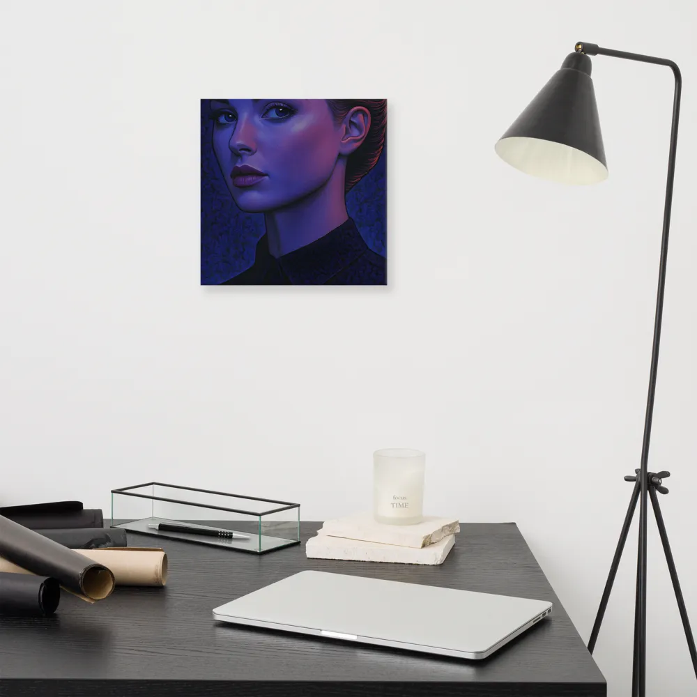 Ethereal Portrait in Blue and Red | Canvas | 12″×12″