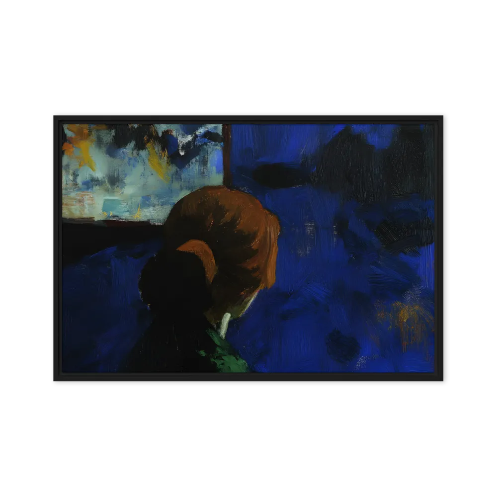 Contemplation Under the Night Sky | Canvas with Black Frame | 20″×30″